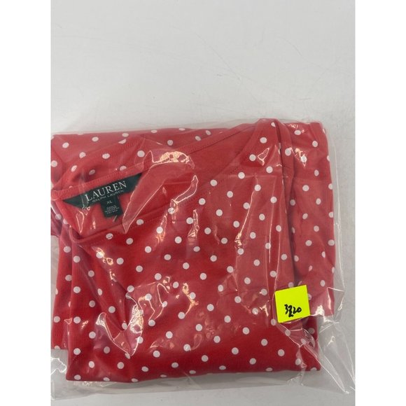 Lauren Ralph Lauren Women's Orange Long Sleeve Polka Dot Top Shirt Size XL - Picture 11 of 11